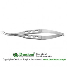 Clayman Lens Holding Forcep Delicate Angled Jaws - Gently Curved Stainless Steel, 12.5 cm - 5"